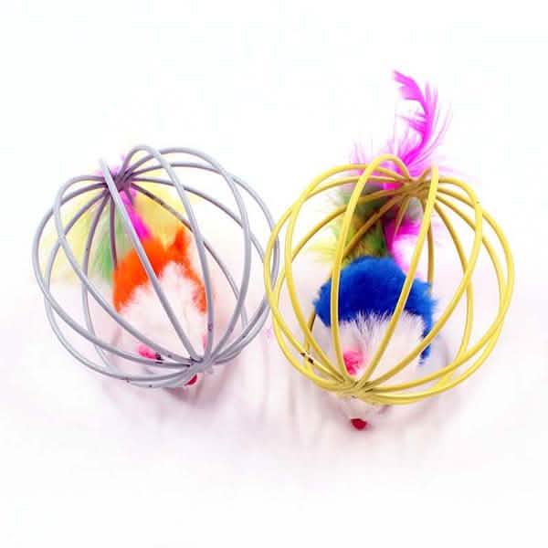5-Pack: Pet Cat Kitten Playing Mouse Ball Cage